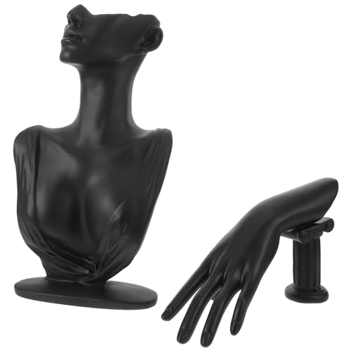 Présentoirs à bijoux résine noire support colliers et bracelets - 2