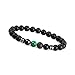 Produktbild GD GOOD.designs Chakra Perlenarmband aus Onyx Natursteinperlen I Kugelarmband mit grüner Malachit Perle I Armband Männer (Gruen)