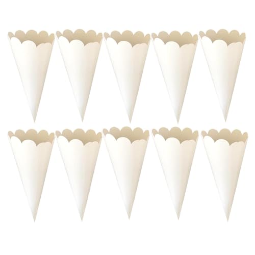 Cônes blancs à pétales pour votre sortie de mariage et fête prénatale