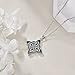 VONALA Witches Knot Necklace Sterling Silver Celtic Four Corner Knot Necklace Good Luck Irish Celtic Knot Pendant Necklace Triquetra Wicca Magick Jewelry for Women Gifts