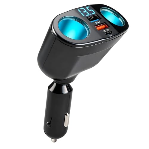 Double Prise Allume Cigare Chargeur Voiture Allume Cigare Multiprise Adaptateur 12V/24V 120W Double...