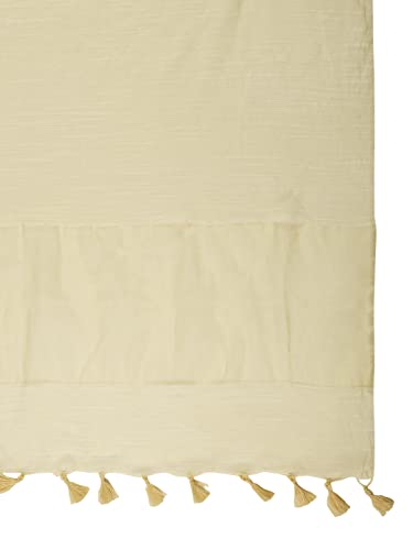 Image of DUPATTA BAZAAR Men's Cream Linen Dupatta for Kurta /Sherwani /Achkan