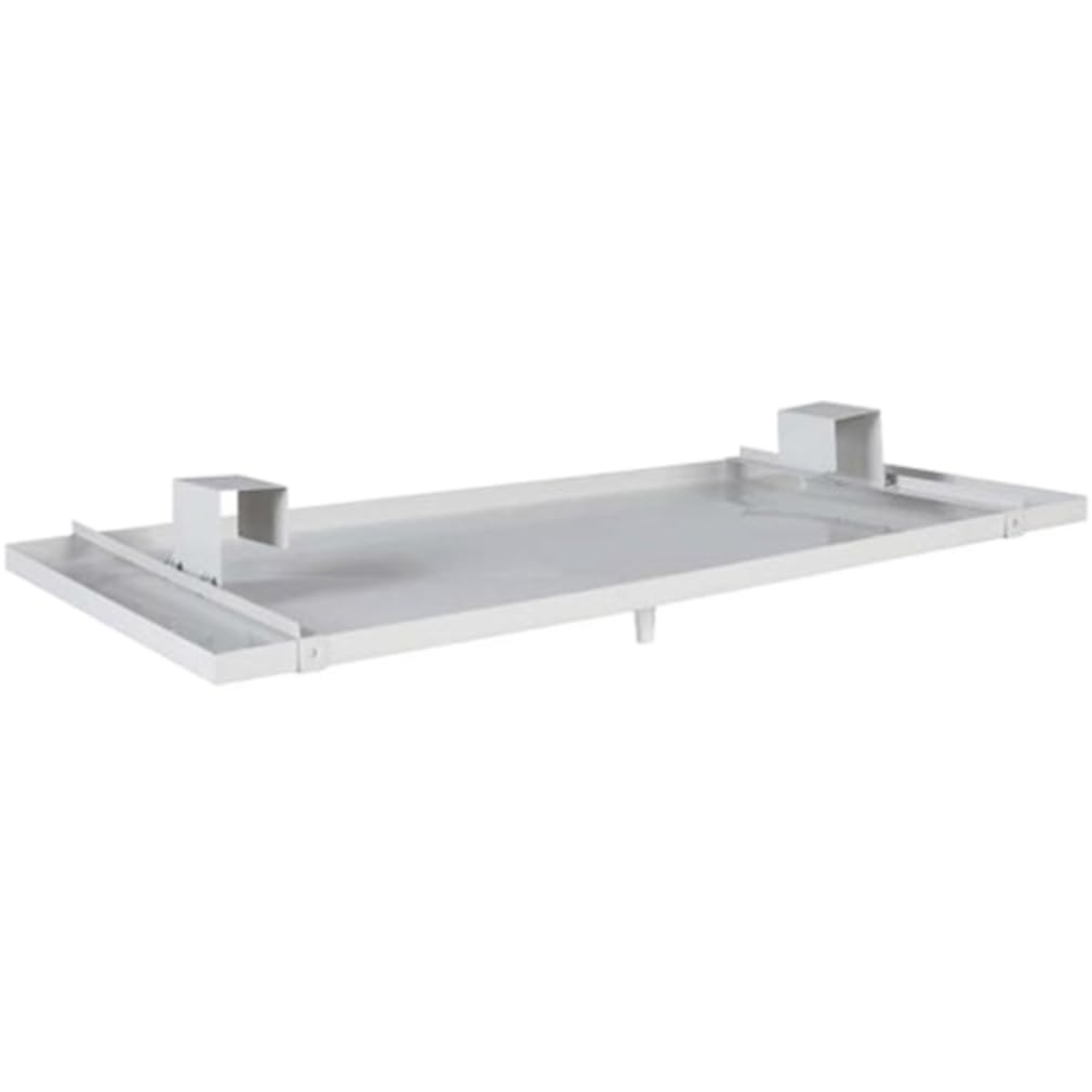 3S SuperSamaStore Universelle Kondensat-Auffangwanne/Tropfschale für Außengerät von Klimaanlagen, Verzinkt und Lackiert Ral 9002, 390 x 850 mm | S-097-71 Universalwanne mit Ablaufloch und Halterungen, verzinktes Blech, 39 x 85 cm, grau RAL 9002