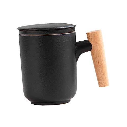 Garneck 1set Tea Infuser Portable Tea Water Separation Cup Large Capacity Cup Ceramic Bottle Glass Infuser