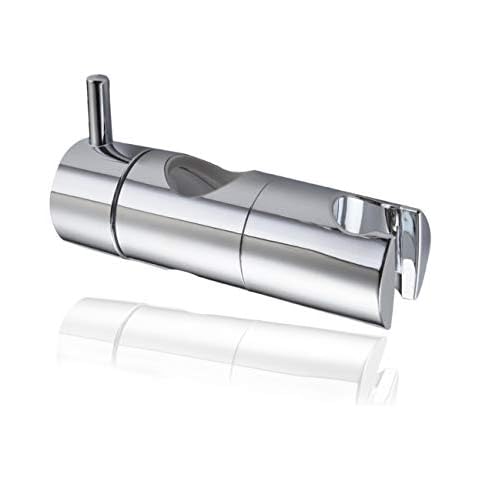 Shower Head Holder Clamp Bracket Adjustable Replacement, On Wall Mount Shower Bracket, Slider Clamp Holder Bracket, Chrome Plated (25mm, Silver) Cover