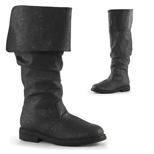 DJFOG Bottes Médiévales Pirate - Gothiques Jazz Plates pour Hommes et Femmes - Chevalier Mollet