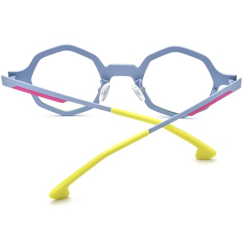 Image of FONEX Colorful Pure Titanium Glasses Frame Women Retro Round Eyeglasses