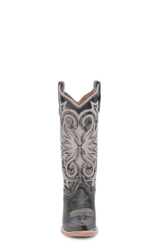 Circle G LADIE'S DISTRESSED BROWN EMBROIDERY, LEATHER SOLE, COWHIDE LEATHER, WESTERN BOOT, L62724