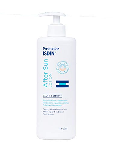 ISDIN After Sun Lozione (400 ml) | Idrata Intensamente e Aiuta a Lenire la Pelle Irritata dalle Radiazioni Solari | Prolunga l'Abbronzatura | Adatta a Tutti i Tipi di Pelle