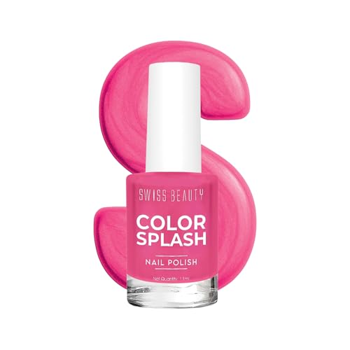Image of Swiss Beauty Color Splash Nail Polish - Long-Lasting, Glossy - 11 ML, Pink Power