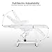 BarberPub Fully Electric Beauty Bed, 3-Motor Salon Spa Chair with Foot-Controlled Wheels, Adjustable Height, Backrest & Leg Rest – PVC Leather, Professional Facial & Treatment Table 2754 (White)
