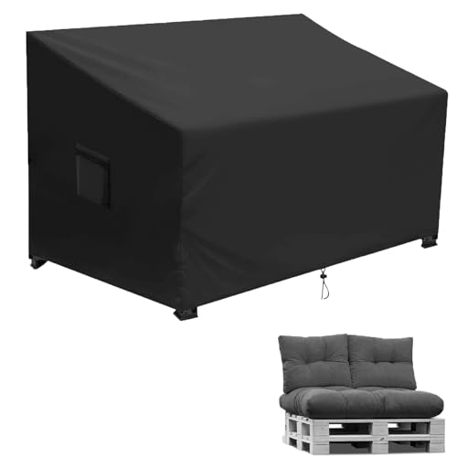 Rilime Abdeckhauben FüR Paletten, 420D Oxford Gewebe Schutzhülle für Gartenmöbel,Gartenbank,Loungesofa Aktualisieren GarngeFärbter Stoff (128x65x80/40cm)
