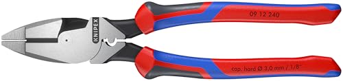 Knipex 09 12 240 SBA 9.5-Inch Ultra-High Leverage Lineman's Pliers with Fish Tape Puller and Crimper