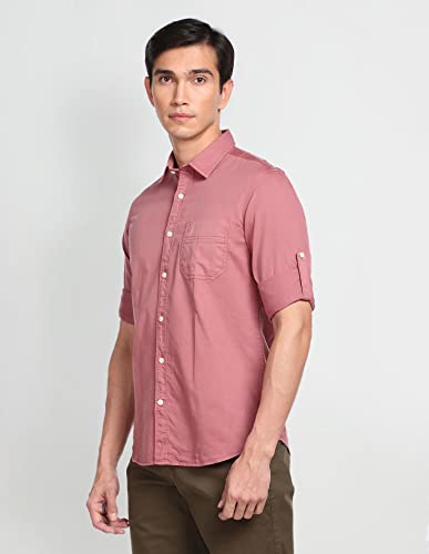 Image of U.S. Polo ASSN. Men Cotton Solid Regular Fit Shirt