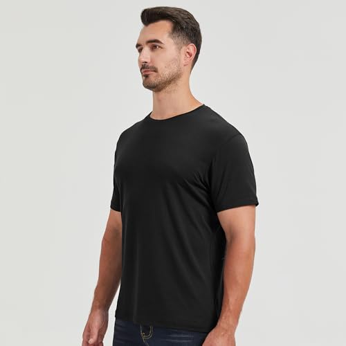 Image of netdraw Men's Ultra Soft Bamboo Viscose Cotton T-Shirt S-3XL | Moisture Wicking, Lightweight, Cool-Touch, Everyday Casual, Lounge, Sleep & Undershirt