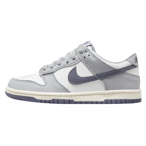 Nike Sneaker Bassa Bambino Dunk, Bianco, Carbonio Chiaro, Grigio Lupo, 7 Big Kid