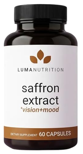 Luma Nutrition Saffron Extract Capsules - Premium Saffron Supplements - 88.50 mg Pure Saffron Pills - Mood Support - Eye Support - Made in the USA - 60 Capsules