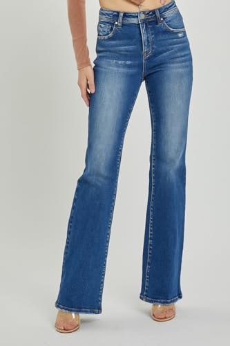 SALT TREE Risen Jean - Mid Rise Skinny Bootcut Jeans - RDP5523 Darkblue4
