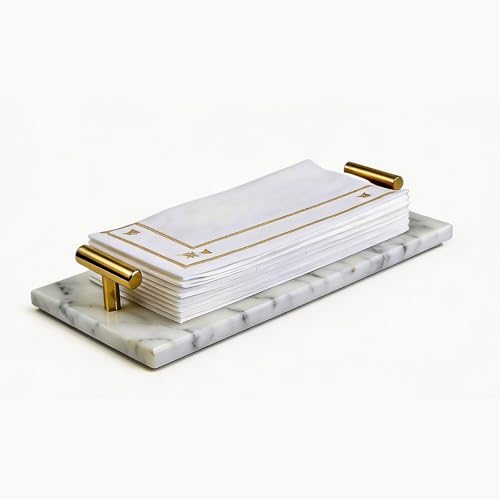 Plateau en marbre blanc pour parfum et soins de la peau de chambre