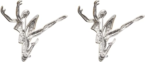 Image of Set of 2 Brooch Lapel Pins With Rhinestones