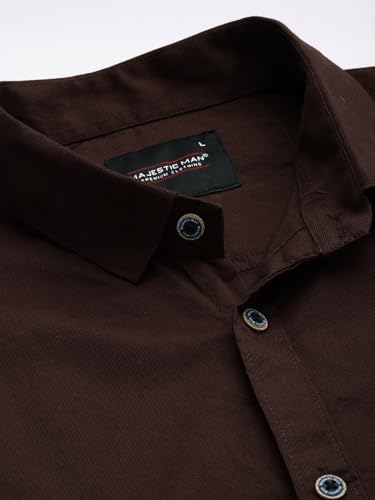 Image of Majestic Man Comfort Slim Fit Solid Pure Cotton Self Design Casual Shirt