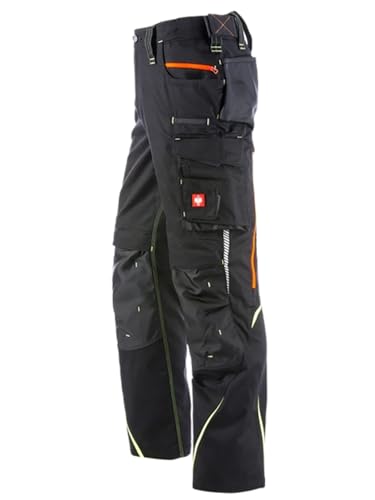 Engelbert Strauss 65511 Hose e.s.motion 2020, Qualitative Arbeitskleidung, Mehrfarbig (Schwarz/Gelb), 52