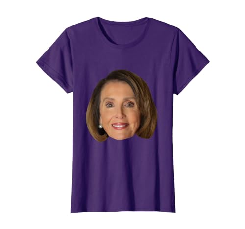 Nancy Pelosi Face T-Shirt, Women, Purple, Large