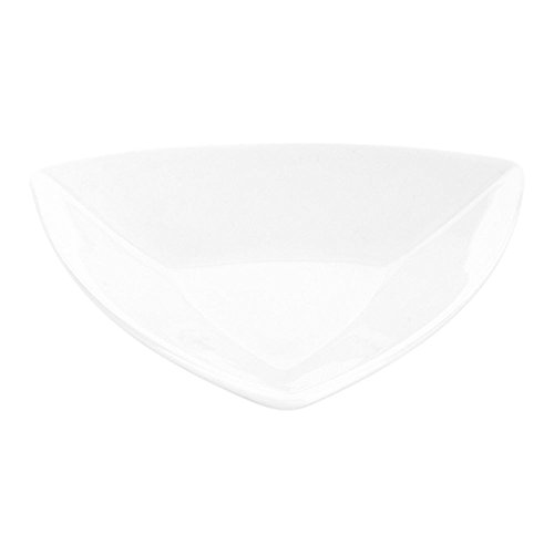 Restaurantware 4 Inch x 4 Inch Porcelain Appetizer Plates 10 Triangle Dipping Plates - Microwave-Safe Oven-Safe White Porcelain Sauce Dishes Chip-Resistant For Desserts Condiments Snacks