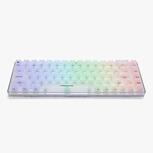 Higround Crystal Opal Basecamp 65% Mechanical USB Wired Gaming Keyboard, Silent Glacier Switches, Programable RGB, Transparent/Translucent, Hot-Swappable, Deep Thock Creamy Sounding PC Keyboard