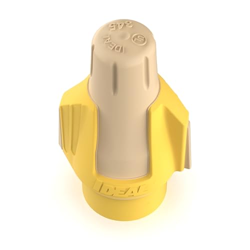 Image of Ideal Electrical Twister Proflex Plus (30-345) Tan /Yellow Electrical Wire Connectors, Box of 100 - Smooth Twist-On Wire Nuts for Wiring 3-Way Switches, GFCI Outlets, and More