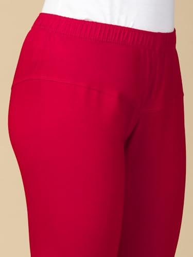 Image of Lux Cozi PYNK Solid Premium Cotton Lycra Churidar Leggings for Women | Regular Fit Elastic Waist Full Length Women Leggings | Free Size