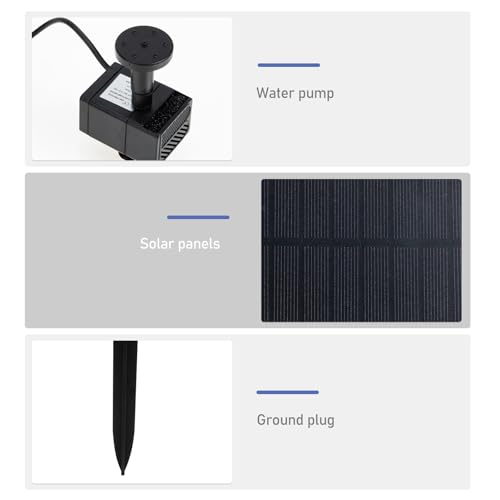 Pompe à eau extérieure solaire 1,5w et arroseur de jardin sans fil