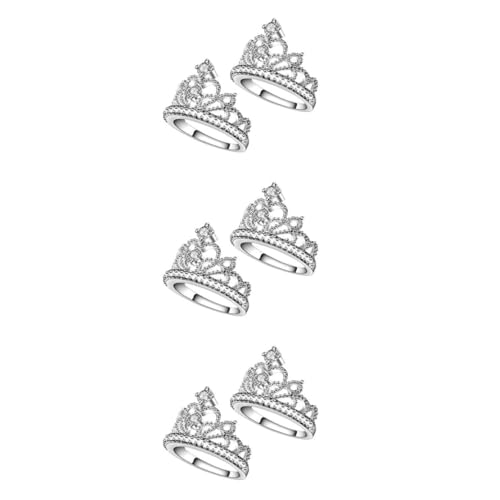 PACKOVE 3 Juegos Anillo De Anillos Delicados Para Mujer Anillo De Mujer Anillos De Promesa Para Mujeres Anillo De Tiara De Princesa Cuproníquel Silver 2 Piezas * 3