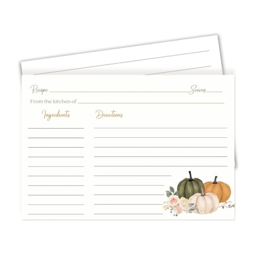 The Invite Lady Fall Pumpkin Recipe Cards | Autumn...