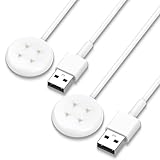 Google Pixel Watch 3 / Pixel Watch 2 / Fitbit Versa 4 / Sense 2 用 充電ケーブル 充電器 KONXISA 1m長さ 磁気充電 USBコネクタ 高耐久 軽量 小さい 持ち運び便利 スマートウォッチアクセサリー（2本/ホワイト）