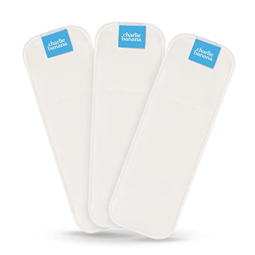 Image of Charlie Banana Baby Super Absorbent Deluxe Reusable and Washable Hemp and Cotton Inserts for Cloth Diapers, One Size, 3 Pack