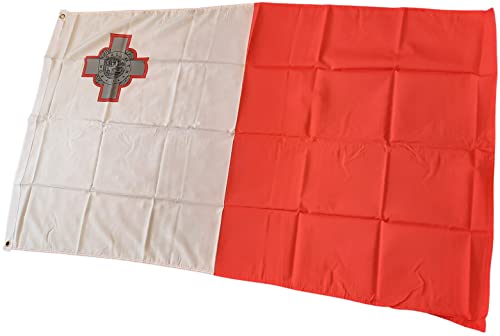 NWFlags Malta Flag 5ft x 3ft 75d Premium Polyester Suitable For Flagpoles, Red and White