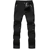 [FLYGAGA] 防寒パンツ メンズ アウトドアパンツ 登山パンツ 極暖 裏起毛ボア 裏フリースパンツ 厚手 ソフトシェルパンツトレッキングパンツ 防寒防水ズボン 長ズボン 保温 ピリング防止 秋冬用 （やや厚め）