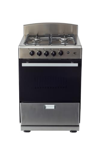 Image of Magnificent Chef 24" Freestanding Gas Range, 3.0 Cu Ft Space Saver Oven, Stainless Steel | 1 Ultra-Fast & 3 Fast Burners, Cast Iron Grates, MGR24DNM54TDIB | Delivery Included & 2-Year Warranty