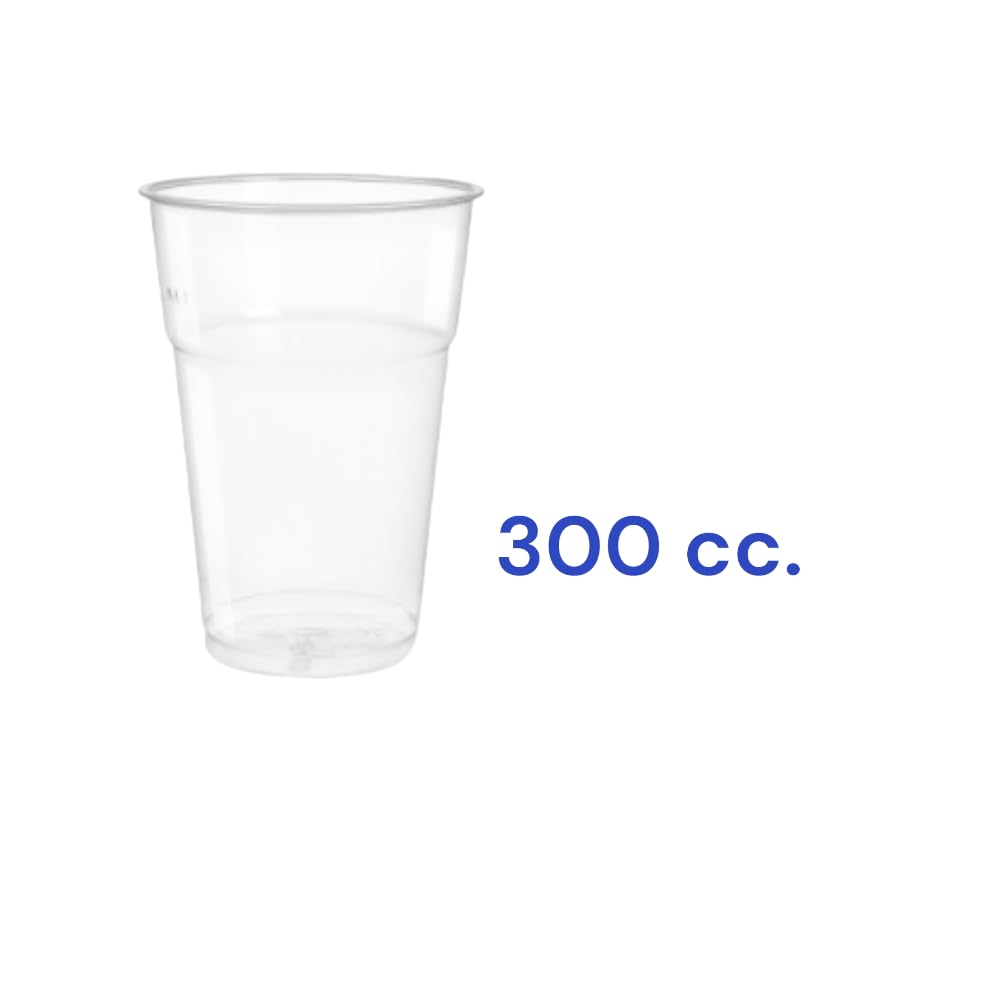 Vasos desechables para cócteles y bebidas en R-Pet transparente - 1000 unidades (300 ml)