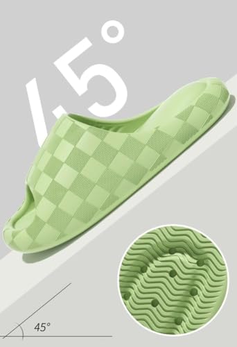 Slippers for Women Cute Anti-Slip EVA Beach Pool Shower Slippers Shoes Checkered Indoor Sandal Slides Cloud Sandals 20252