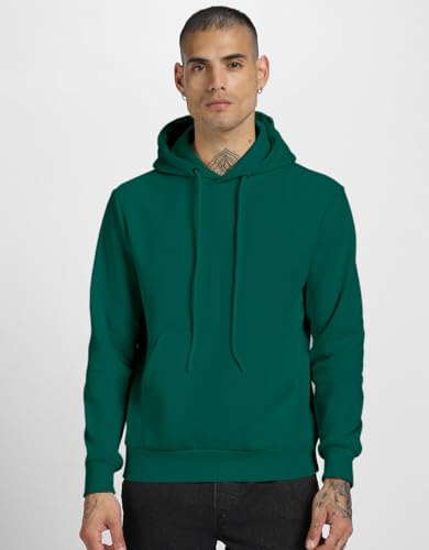 Image of Veirdo 280 GSM Cotton Fleece | Hooded Neck Full Sleeve | Regular Fit Sweatshirt | Solid Hoodie for Men | Sizes: S to 3XL