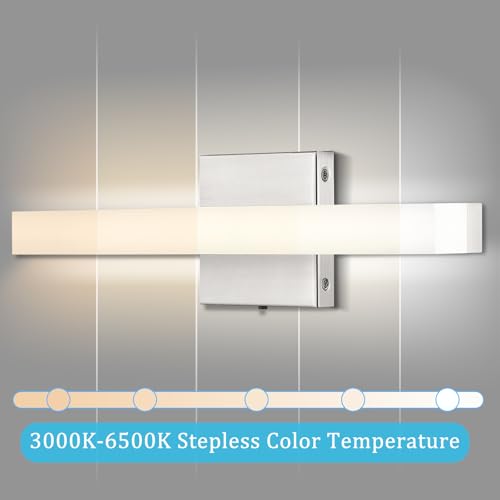 Image of Wall Sconce, Modern LED Light Bar Lighting Fixtures for Vanity, Dimmable Bathroom Sconce, 5CCT Dimmable NO Flicker and Eye Protection 16 in Bathroom Linear Bar Lighting16W Lamp
