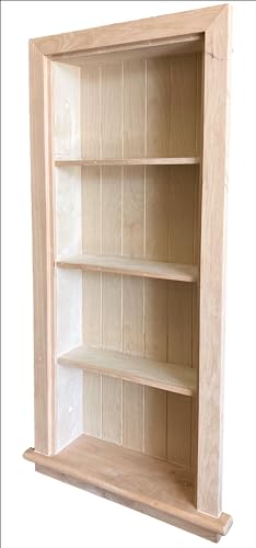 Image of 14x36 Aiden Recessed Wall Niche Medicine Cabinet Replacement, in The Wall Bathroom Cabinet Insert Shelf /Shelves, Made in North America, Real Wood, NO MDF, Beadboard, Unfinished