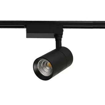 Harold Electricals 20 Watt Cylindrical COB Track Light | Rotatable LED Spotlight for Showroom, Hotels, Lobby, Hallway, Studio, Store, Shops - Black Body (Cool White Light)