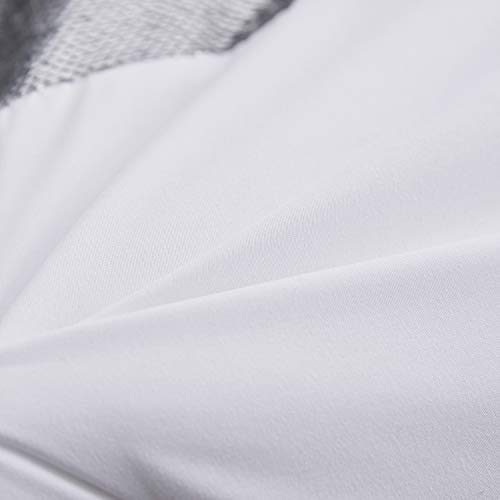 Hig 5 Piece White/Silver Glitter Flip Sequins Comforter Set Queen Size - Light Weight Luxury Bed-In-A-Bag With Ultra Soft Polyfilling Bedding Set - 1 Comforter 2 Shams 2 Decorative Pillow(Bella) #TOP2