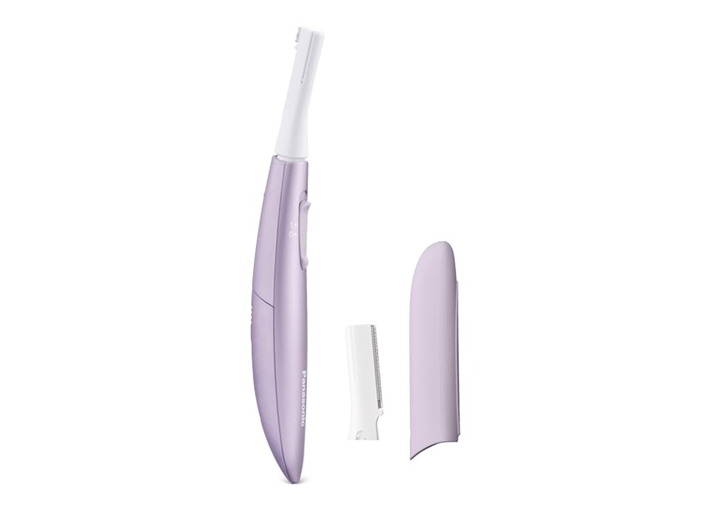 Panasonic ES-WF71-V503 Augenbrauen- und Gesichtshaartrimmer für Frauen, Augenbrauenformer, flexibler Kopf, hypoallergener Edelstahl, batteriebetrieben (AAA), Helllila
