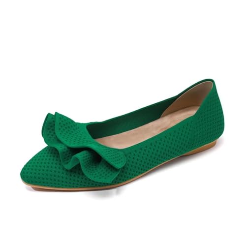 Women's Comfortable Dress Shoes Mesh Knit Flat Business Casual Shoes for Slip-On Mule Backless Holiday Shoes Ballet Flats