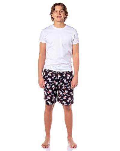 Peanuts Men's Pajama Shorts Joe Cool Allover Design Adult Lounge Sleep Bottoms2
