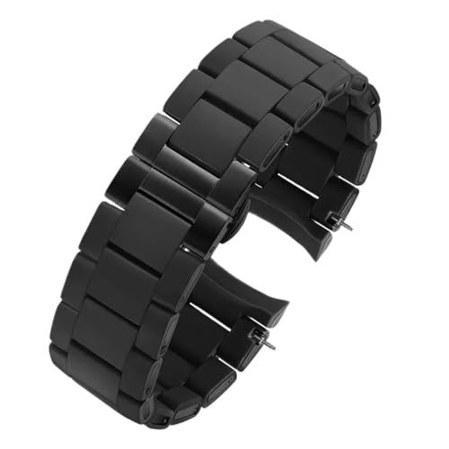 NINOMA Correa de silicona compatible con Armani AR5890 AR5889 AR5858 AR5920 AR5868 AR8023 (hombre, 23 mm) y (mujer, 20 mm) correa de caucho de acero(Black black,20mm)